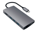 USB-хаб Satechi Aluminum Type-C Multi-Port Adapter 4K with Ethernet V2 (3xUSB 3, Type-C, RJ-45, HDMI, SD, micro-SD) Серый Док-станция ST-TCMA2M