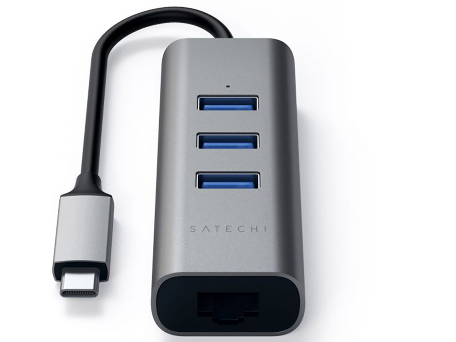 USB-хаб Satechi Type-C 2-in-1 USB 3.0 Aluminum 3 Port Hub, 3xUSB 3.0, Rj-45/1Gb, Сетевой адаптер Серый ST-TC2N1USB31AM USB-хаб Satechi Type-C 2-in-1 USB 3.0 Aluminum 3 Port Hub, 3xUSB 3.0, Rj-45/1Gb, Сетевой адаптер Серый ST-TC2N1USB31AM