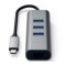 USB-хаб Satechi Type-C 2-in-1 USB 3.0 Aluminum 3 Port Hub, 3xUSB 3.0, Rj-45/1Gb, Сетевой адаптер Серый ST-TC2N1USB31AM