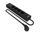 Сетевой фильтр Philips, 4 розетки, 3м, 2500Вт, 2xUSB, 1xUSB Type-C (20Вт) Черный, CHP4346BB/51