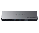 USB-хаб Satechi Thunderbolt 4 Docking Station with DisplayLink (2xUSB 3.2, 3xThunderbolt 4, RJ-45, 2xHDMI, Mini jack,SD) до 180Вт, Серый ST-DT4MDM-EU
