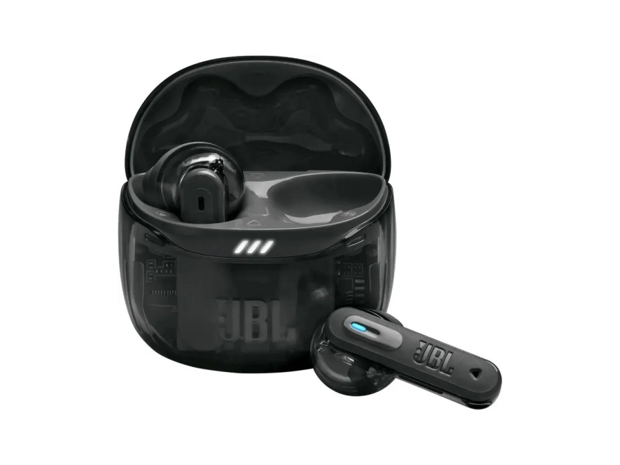 Гарнитура беспроводная (наушники) JBL Tune Flex 2 Ghost, Bluetooth, 55мАч, Прозрачный/Черный, JBLTFLEX2GBLK Гарнитура беспроводная (наушники) JBL Tune Flex 2 Ghost, Bluetooth, 55мАч, Прозрачный/Черный, JBLTFLEX2GBLK