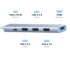 USB-хаб UGREEN CM478 USB Type-C (3xUSB 3.0 Type-A, USB Type-C, HDMI) до 100 Вт, Голубой Док-станция 35581