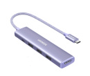 USB-хаб UGREEN CM478 USB Type-C (3xUSB 3.0 Type-A, USB Type-C, HDMI) до 100 Вт, Фиолетовый Док-станция 35582