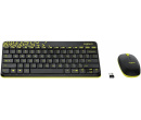 
Комплект беспроводной клавиатура + мышь Logitech Wireless Desktop MK240 Nano Black 920-008213, Черный/Желтый